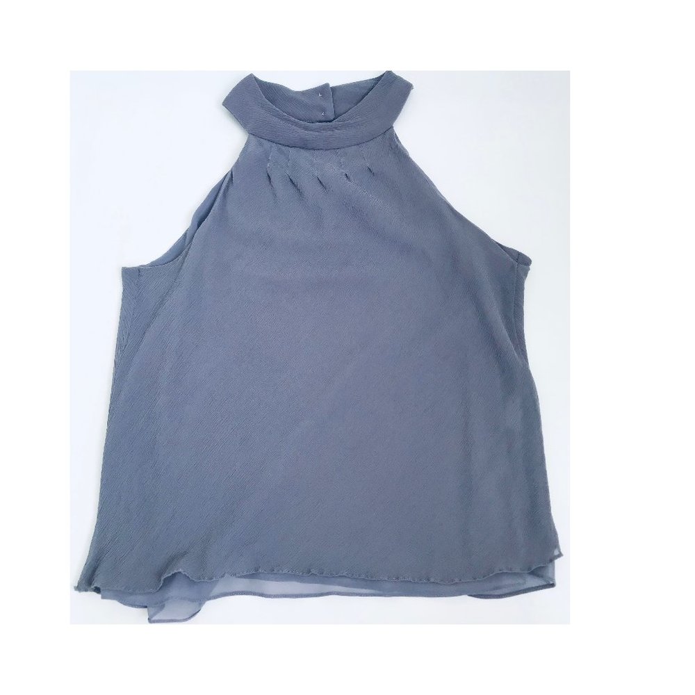 Marcia Antunes mock neck sleeveless silk top S